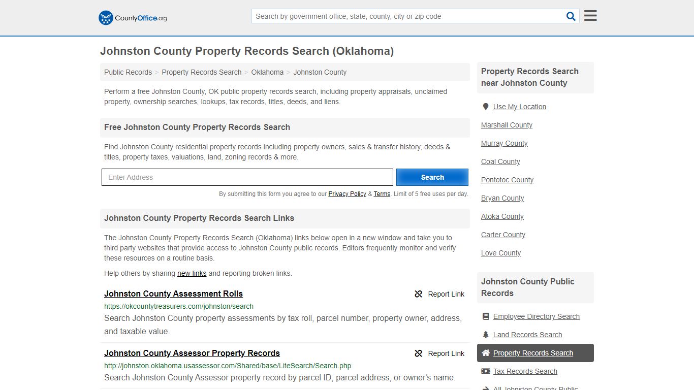 Johnston County Property Records Search (Oklahoma) - County Office